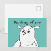 思い出しているよ かわいいフクロウ ポストカード (正面/裏面)
