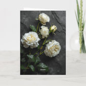 思い出してるよ - 白いバラの弔慰カード カード (裏面)