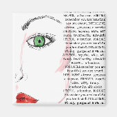 思い出して美しい女性の顔磁石 マグネット (正面)