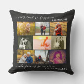 思い出すべき人引用文9 Photo Collage Black クッション (正面)