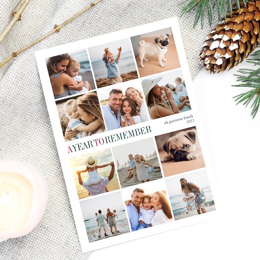 思い出すべき年 |レビューの年フォトコラージュ シーズンカード