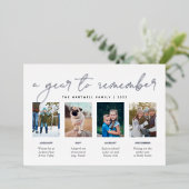 思い出すべき年 |レビューの年フォトコラージュ 箔シーズンカード (立ち正面)