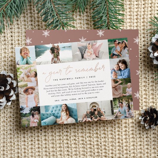 思い出すべき年 |レビューの年フォトコラージュ 箔シーズンカード