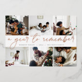 思い出すべき年 |レビューの年フォトコラージュ 箔シーズンカード (正面)
