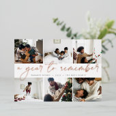 思い出すべき年 |レビューの年フォトコラージュ 箔シーズンカード (立ち正面)