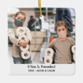 思い出すべき年～2020年おもしろいのクリスマスフォト セラミックオーナメント (正面)