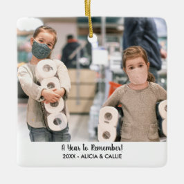 思い出すべき年～2020年おもしろいのクリスマスフォト セラミックオーナメント