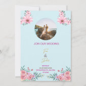 思い出すべき日 – 結婚式招待状とハート サンキューカード (裏面)