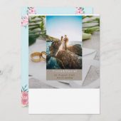 思い出すべき日 – 結婚式招待状とハート サンキューカード (正面/裏面)