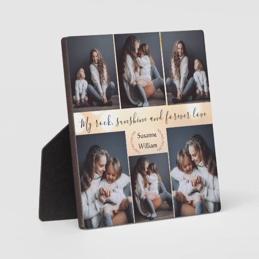 思い出すべき瞬間：母と子パーソナライズされた フォトプラーク (正面)