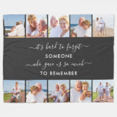 思い出すべき10メモリーフォトコラージュ黒 フリースブランケット (正面(横))