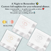 思い出す夜、リハーサルディナー 箔ナプキン