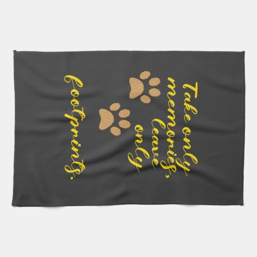 思い出だけを撮離れり、足跡だけ。 キッチンタオル (横)