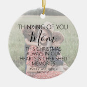 思い出にあふれた母親にクリスマスを記念写真で贈る セラミックオーナメント (正面)