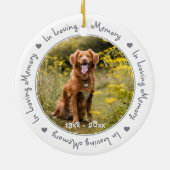 思い出にシルバーグレイ記念ペット セラミックオーナメント (裏面)