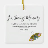 思い出にシンプル愛する蝶の記念贈り物 セラミックオーナメント (正面)