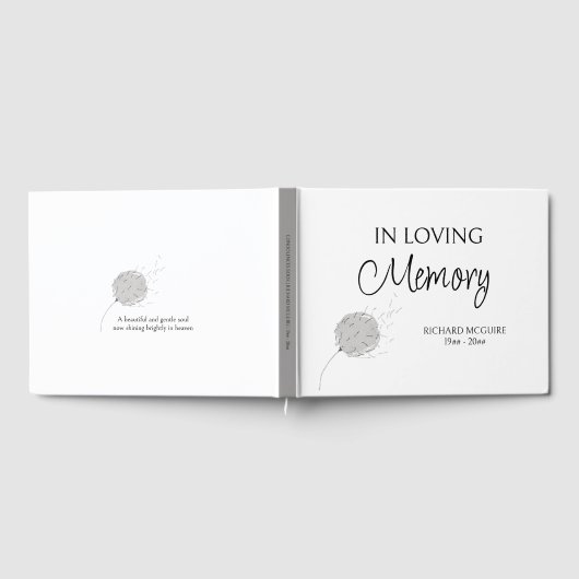 思い出にタンポポの追悼の意を表して ゲストブック (全面)