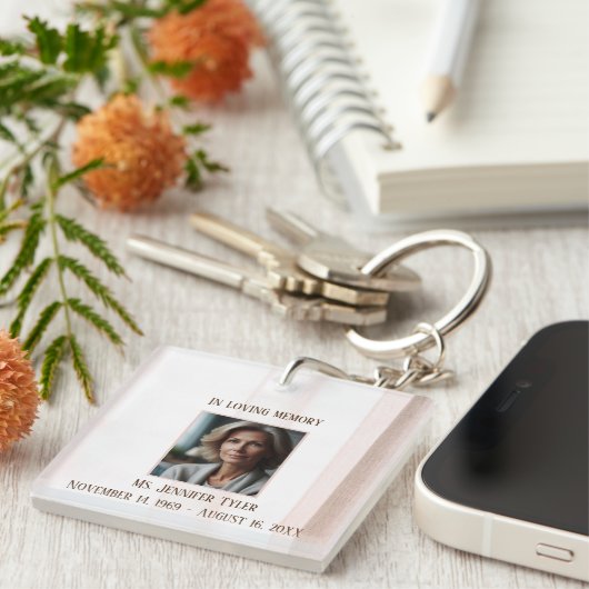思い出にピンクの葬儀記念碑を愛して キーホルダー (正面右)