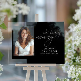 思い出に包まエレガントれモダンる葬儀写真 アクリルサイン