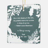 思い出に感謝の思い出引用文緑の写真 セラミックオーナメント (左)