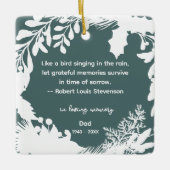 思い出に感謝の思い出引用文緑の写真 セラミックオーナメント (正面)