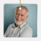 思い出に感謝の思い出引用文緑の写真 セラミックオーナメント (裏面)