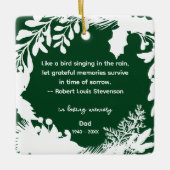 思い出に感謝の思い出引用文緑の写真 セラミックオーナメント (正面)