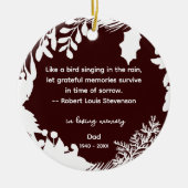 思い出に感謝の思い出引用文緑の写真 セラミックオーナメント (正面)