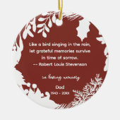 思い出に感謝の思い出引用文緑の写真 セラミックオーナメント (正面)