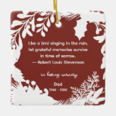 思い出に感謝の思い出引用文緑の写真 セラミックオーナメント (正面)