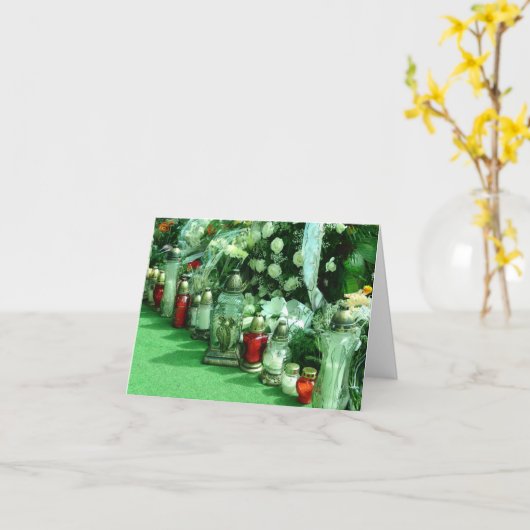 思い出に残されたカードのポーランドの葬儀 カード (黄色い花)