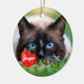 思い出に残されたペットの記念猫写真 セラミックオーナメント (左)