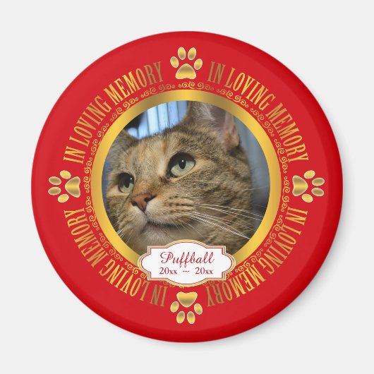 思い出に残された愛猫ペット マグネット (正面)