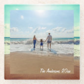 思い出に残るカスタム家族の写真を作成 ガラスコースター (正面)