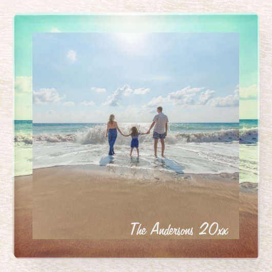 思い出に残るカスタム家族の写真を作成 ガラスコースター (正面)
