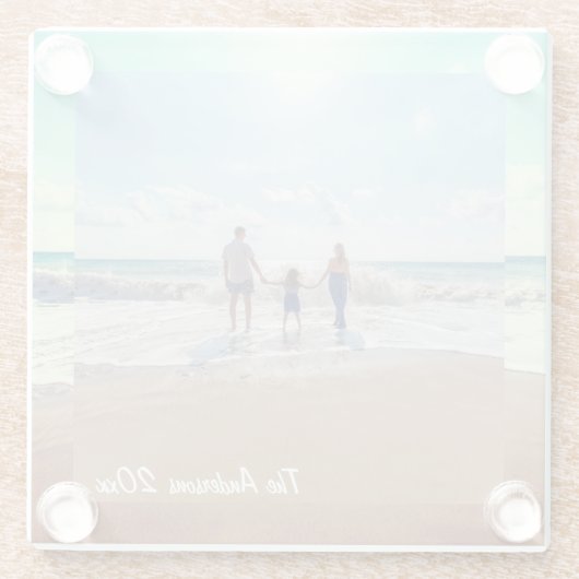 思い出に残るカスタム家族の写真を作成 ガラスコースター (裏面)