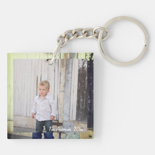 思い出に残るカスタム家族の写真を作成 キーホルダー (裏面)