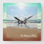 思い出に残るカスタム家族の写真を作成 スクエア壁時計 (正面)