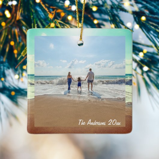 思い出に残るカスタム家族の写真を作成 セラミックオーナメント