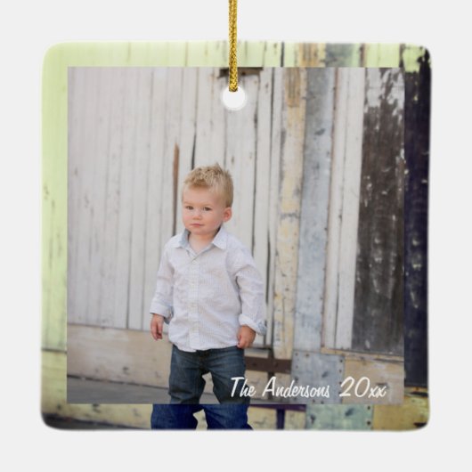 思い出に残るカスタム家族の写真を作成 セラミックオーナメント (裏面)