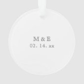 思い出に残るカスタム自分の写真を結婚作成する オーナメント (裏面)