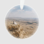 思い出に残るカスタム自分の写真を結婚作成する オーナメント (正面)