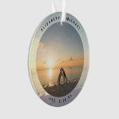 思い出に残るカスタム自分の写真を結婚作成する オーナメント (正面)