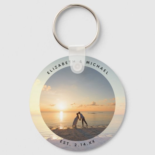 思い出に残るカスタム自分の写真を結婚作成する キーホルダー (正面)