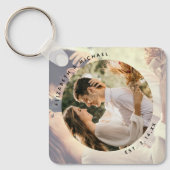 思い出に残るカスタム自分の写真を結婚作成する キーホルダー (正面)