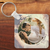 思い出に残るカスタム自分の写真を結婚作成する キーホルダー (正面)