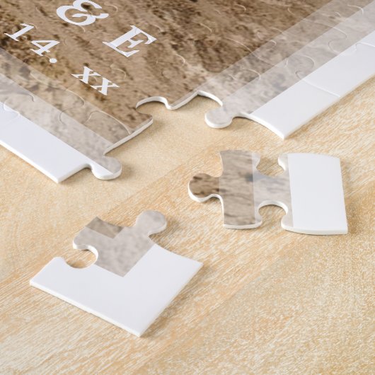 思い出に残るカスタム自分の写真を結婚作成する ジグソーパズル (側面)