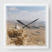 思い出に残るカスタム自分の写真を結婚作成する スクエア壁時計 (正面)