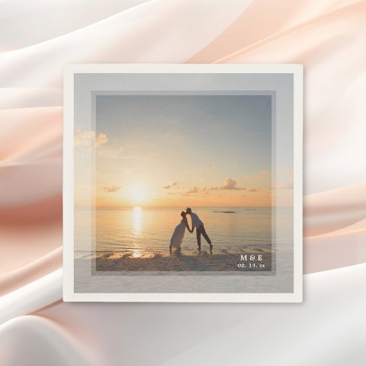 思い出に残るカスタム自分の写真を結婚作成する スタンダードカクテルナプキン