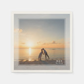 思い出に残るカスタム自分の写真を結婚作成する スタンダードカクテルナプキン (正面)